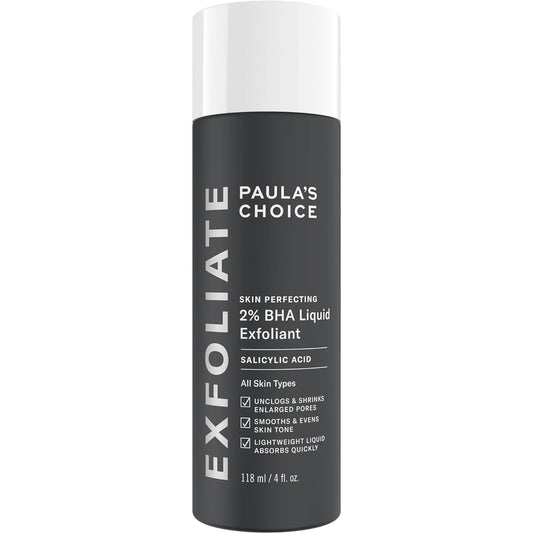 Paulas Choice--SKIN PERFECTING 2% BHA Liquid Salicylic Acid Exfoliant--Facial Exfoliant for Blackheads, Enlarged Pores, Wrinkles & Fine Lines, 4 oz Bottle - Beauty Store