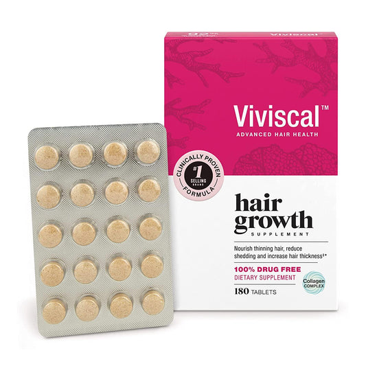 Viviscal Women's Hair Growth Supplements with Proprietary Collagen Complex, 1 Selling for Clinically Proven Results of Thicker, Fuller Hair; Nourish Thinning Hair (180 Tablets - 3 Month Supply) - Beauty Store